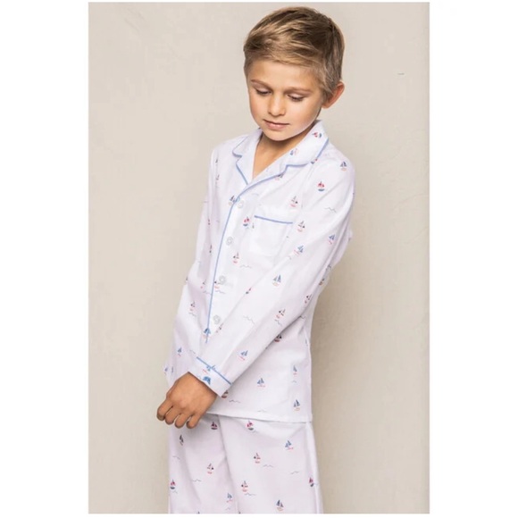 Petite Plume Bateau Sailboat Pajama Set Flame Resistant Chemical Free Size 5 NWT - Picture 2 of 6